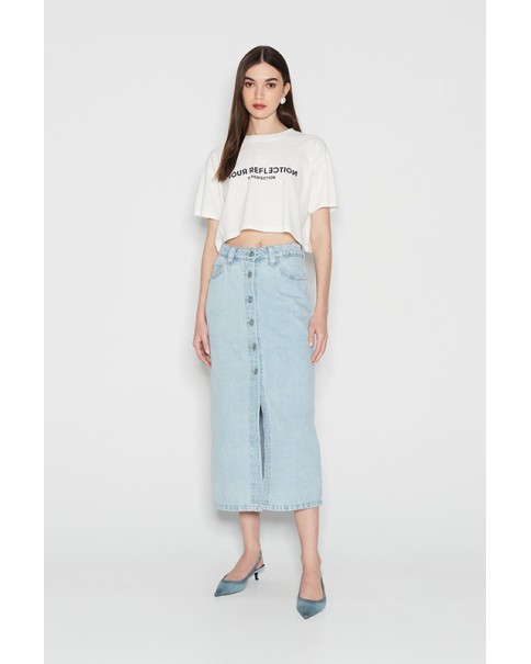Nadia Rapti - Aquamarine Denim Skirt Nadia Rapti - Aquamarine Denim Skirt