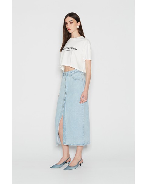 Nadia Rapti - Aquamarine Denim Skirt Nadia Rapti - Aquamarine Denim Skirt