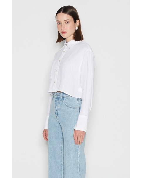Nadia Rapti - Chic Salt Crop Shirt Nadia Rapti - Chic Salt Crop Shirt