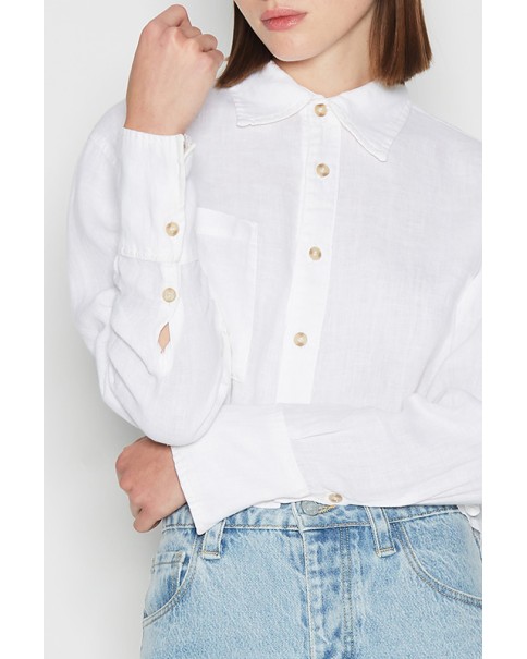Nadia Rapti - Chic Salt Crop Shirt Nadia Rapti - Chic Salt Crop Shirt