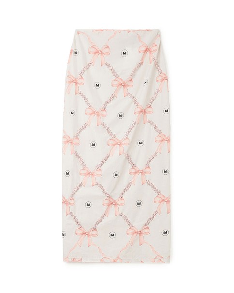 Milkwhite - Midi Skirt with Bow Details
