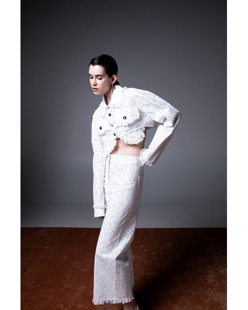 Milkwhite - Cropped Denim Jacket