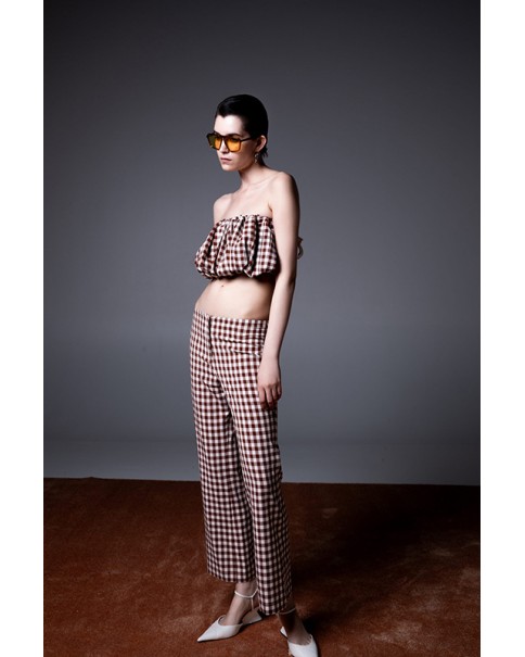 Milkwhite - Cropped Vichy Pants Milkwhite - Cropped Vichy Pants